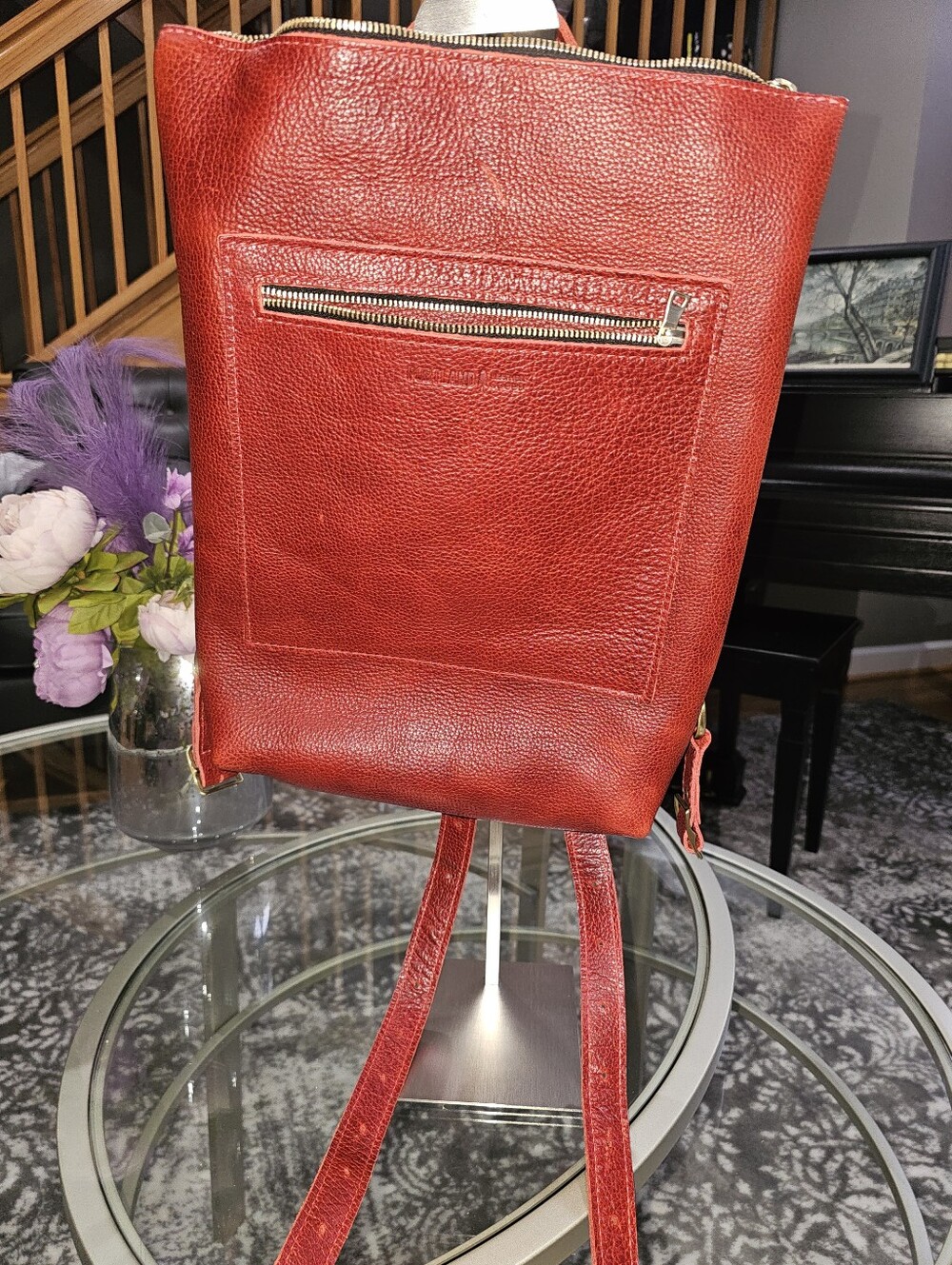Portland Leather Goods Laptop Backpack – Chili Red - NWOT